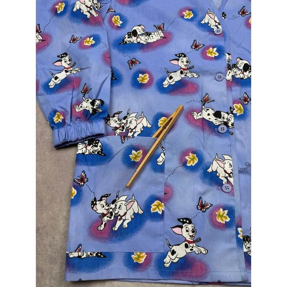 NWT VTG 2003 Disney X Barco Uniforms 101 Dalmatians Blue Scrub Jacket Size S USA - Picture 16 of 16